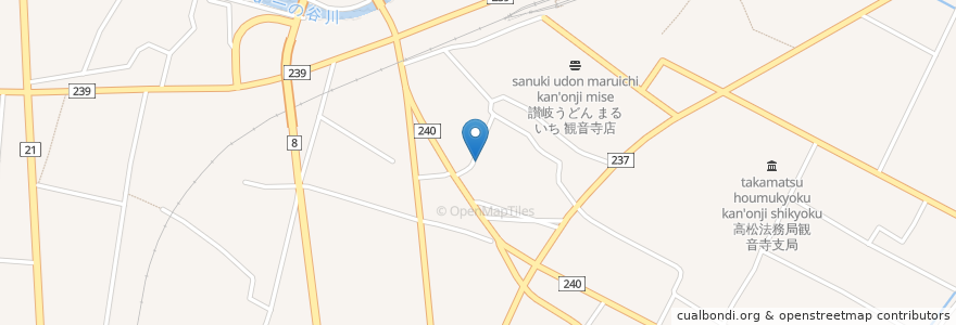 Mapa de ubicacion de お食事どこ 宇都宮 en Япония, Кагава, 観音寺市.