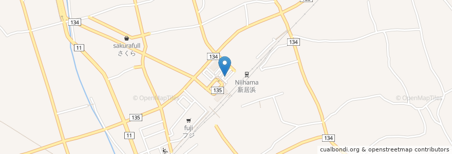 Mapa de ubicacion de 駅送迎用駐車場 en Japon, Préfecture D'Ehime, 新居浜市.