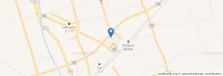 Mapa de ubicacion de オリックスレンタカー en Japón, Prefectura De Ehime, 新居浜市.