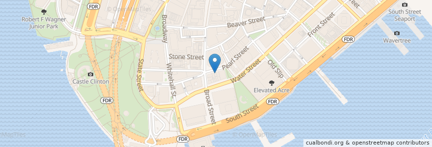 Mapa de ubicacion de Bombay Cuisine en 美利坚合众国/美利堅合眾國, 纽约州 / 紐約州, 纽约, 纽约县, Manhattan Community Board 1.