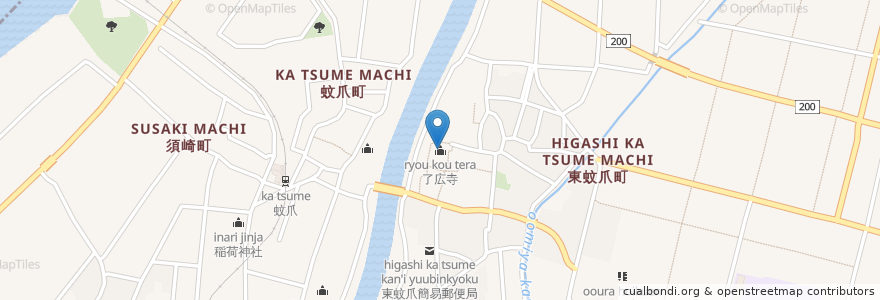 Mapa de ubicacion de 了広寺 en Japão, 石川県, 金沢市.