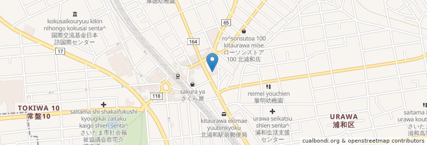 Mapa de ubicacion de 埼玉りそな銀行 北浦和支店 en 日本, 埼玉县, 埼玉市, 浦和区.