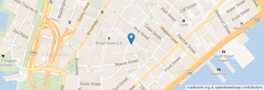 Mapa de ubicacion de Cipriani en 美利坚合众国/美利堅合眾國, 纽约州 / 紐約州, 纽约, 纽约县, Manhattan Community Board 1.