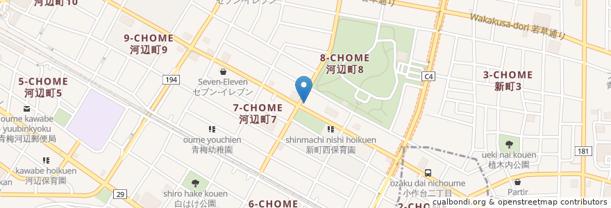 Mapa de ubicacion de 喜楽園 en Japan, Tokyo, Ome.