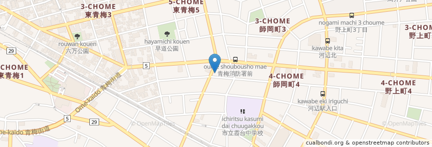Mapa de ubicacion de 駐車場 en Giappone, Tokyo, 青梅市.