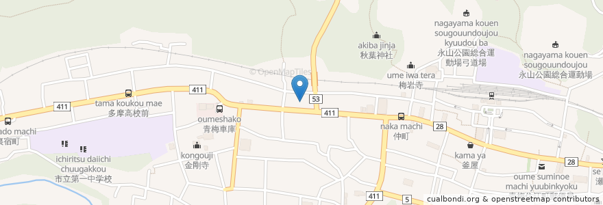 Mapa de ubicacion de ごとう眼科 en اليابان, 東京都, 青梅市.