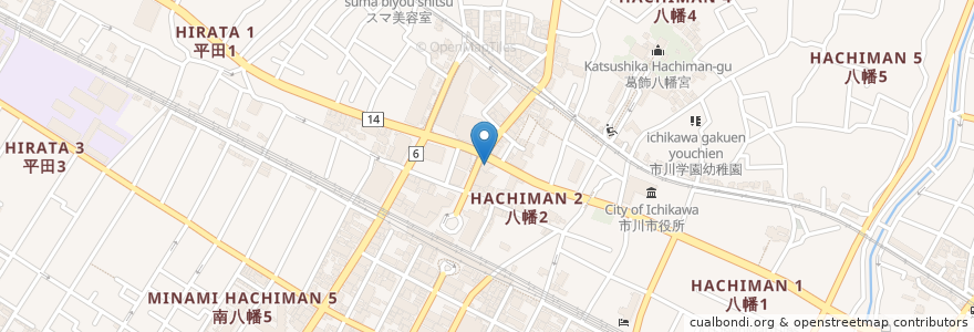 Mapa de ubicacion de 三菱UFJ信託銀行 en Japon, Préfecture De Chiba, 市川市.