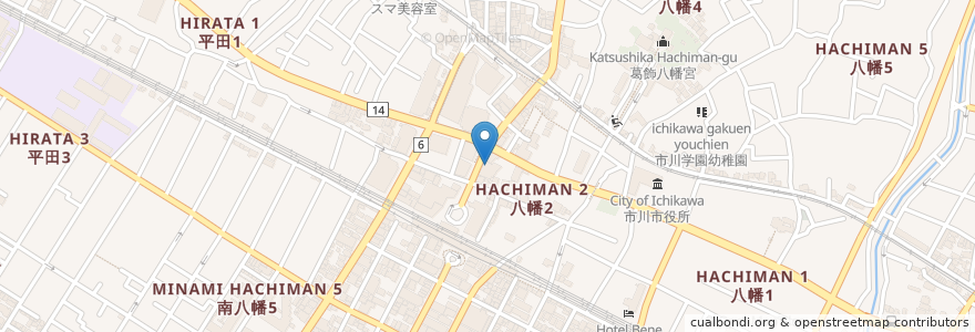 Mapa de ubicacion de りそな銀行 en Jepun, 千葉県, 市川市.
