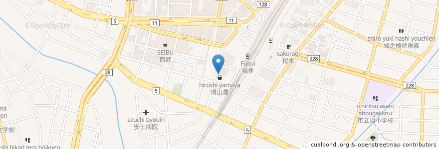 Mapa de ubicacion de Swing'n Base en Japão, 福井県, 福井市.