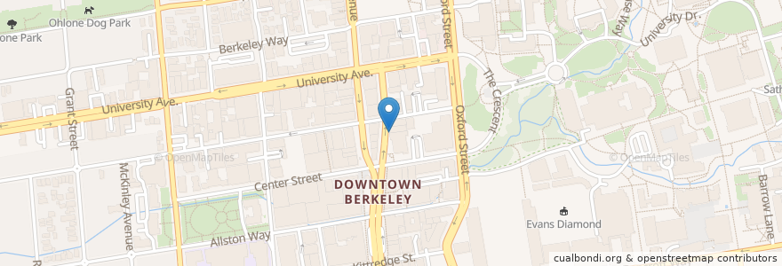 Mapa de ubicacion de Arinell Pizza en 미국, 캘리포니아주, 앨러미다 군, Berkeley.
