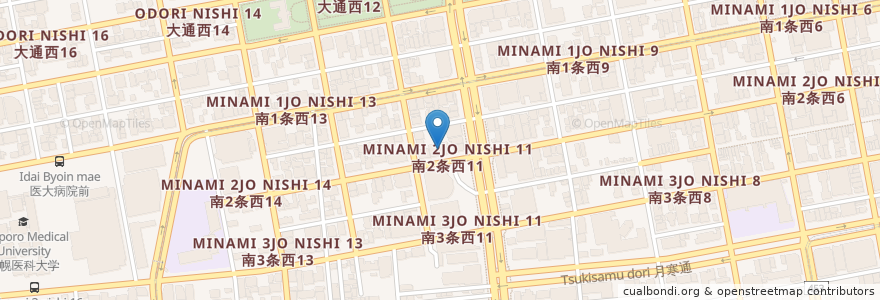 Mapa de ubicacion de 北海道看護専門学校 en Japan, 北海道, 石狩振興局, Sapporo, 中央区.