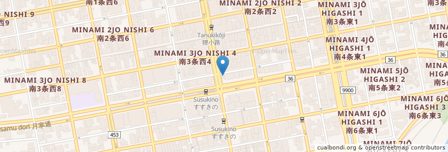 Mapa de ubicacion de ケンタッキーフライドチキン en 일본, 홋카이도, 石狩振興局, 札幌市, 中央区.