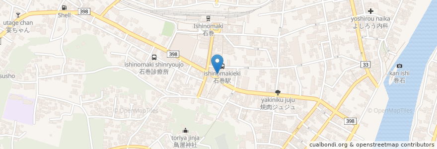 Mapa de ubicacion de 富久屋 en Япония, Мияги, 石巻市.