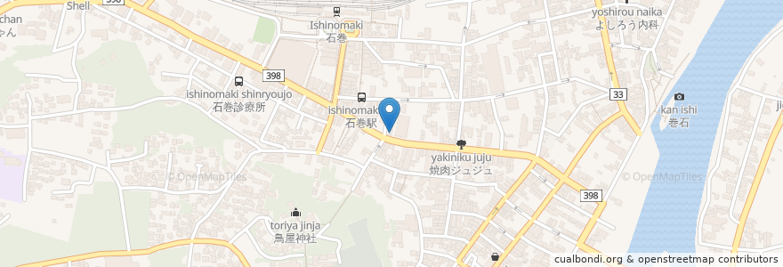 Mapa de ubicacion de DINING BAR GINGA en 日本, 宮城県, 石巻市.