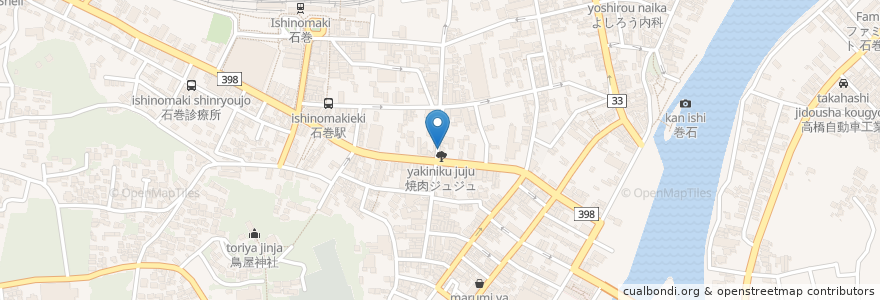 Mapa de ubicacion de えんや en Japón, Prefectura De Miyagi, 石巻市.