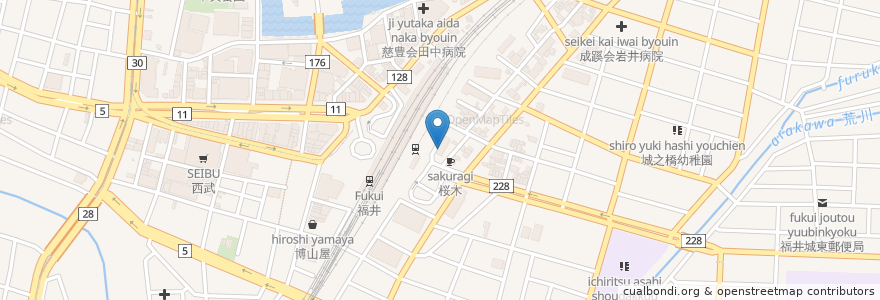 Mapa de ubicacion de 千年の宴 en 일본, 후쿠이현, 福井市.