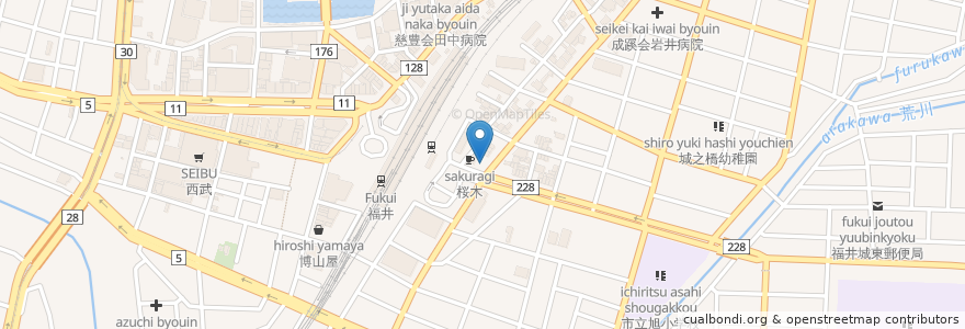 Mapa de ubicacion de Jネットレンタカー 福井駅前店 en 日本, 福井県, 福井市.