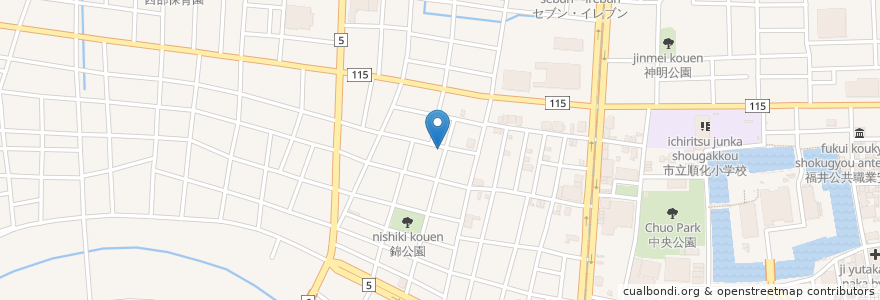 Mapa de ubicacion de 呑んびり屋 マイティ en Jepun, 福井県, 福井市.