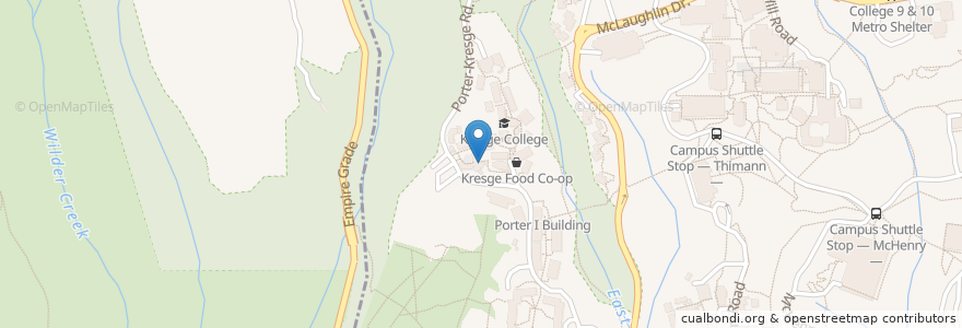 Mapa de ubicacion de Kresge College Office en アメリカ合衆国, カリフォルニア州, Santa Cruz County, Santa Cruz.