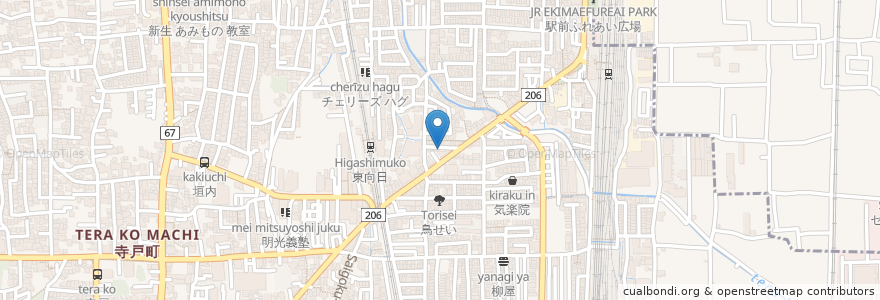 Mapa de ubicacion de 中楼田 en Jepun, 京都府, 向日市.