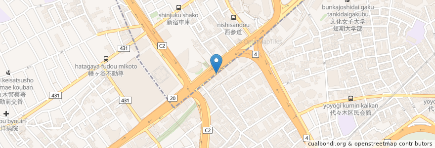 Mapa de ubicacion de お弁当とお惣菜 初台店 en Japão, Tóquio, 新宿区, 渋谷区.