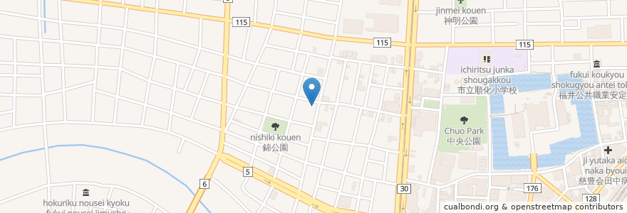 Mapa de ubicacion de URBAN en 日本, 福井县, 福井市.