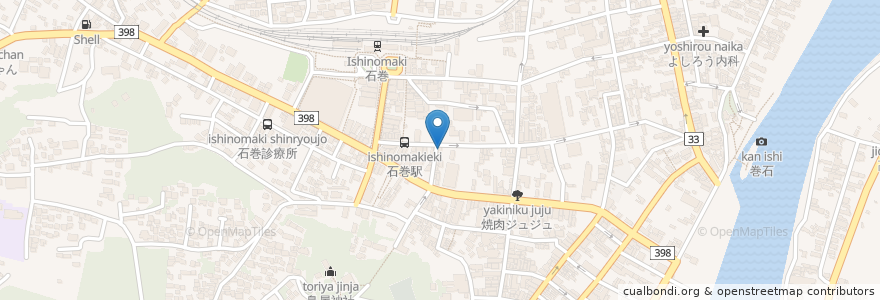Mapa de ubicacion de 松村薬舗 en Japan, 宮城県, 石巻市.