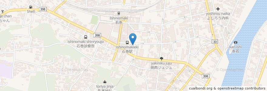 Mapa de ubicacion de 相澤薬店 en Jepun, 宮城県, 石巻市.