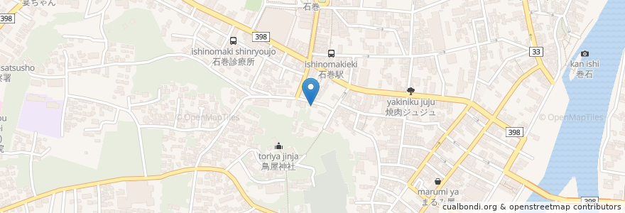 Mapa de ubicacion de CAFE TRE(コーヒー豆) en Japón, Prefectura De Miyagi, 石巻市.