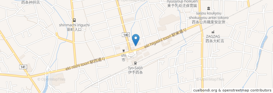 Mapa de ubicacion de 西条アーバンホテル駐車場 en ژاپن, 愛媛県, 西条市.