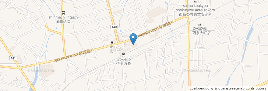 Mapa de ubicacion de 四国鉄道文化会館 en Japão, 愛媛県, 西条市.