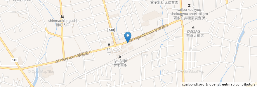 Mapa de ubicacion de 西条市観光交流センター en Japon, Préfecture D'Ehime, 西条市.