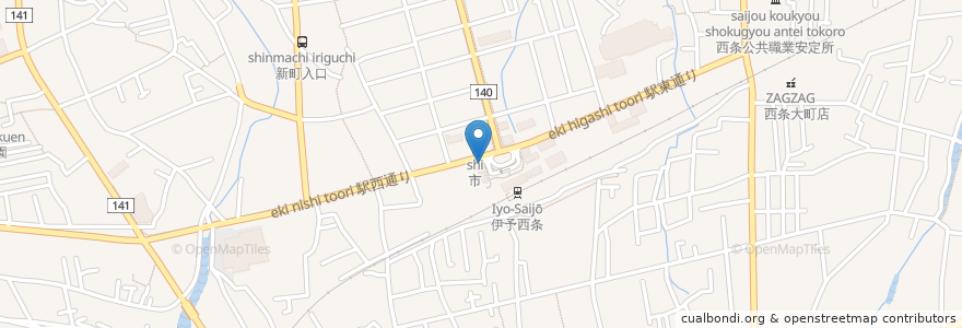 Mapa de ubicacion de たからだ歯科クリニック en 日本, 愛媛県, 西条市.