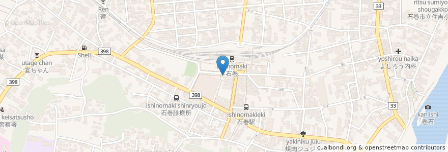 Mapa de ubicacion de 駅前もりたデンタルクリニック en Japonya, 宮城県, 石巻市.