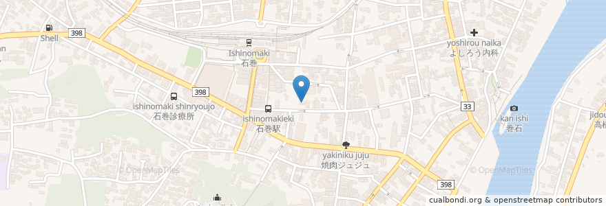 Mapa de ubicacion de かわらだ内科クリニック en 日本, 宮城県, 石巻市.