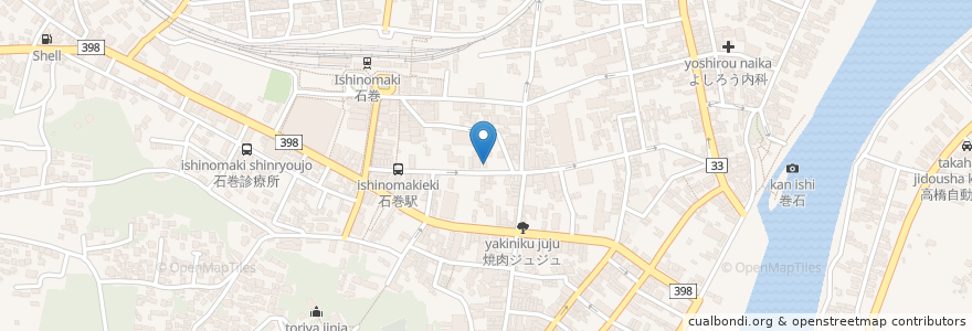 Mapa de ubicacion de 小野歯科 en Japão, 宮城県, 石巻市.