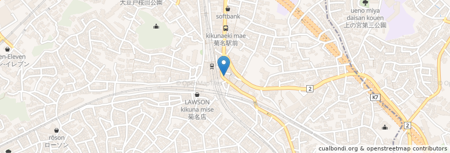 Mapa de ubicacion de 松乃家 en 일본, 가나가와현, 요코하마시, 港北区.