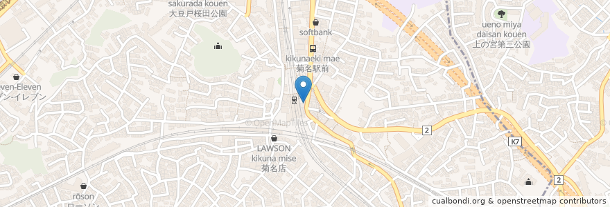 Mapa de ubicacion de 三菱東京UFJ銀行 en Japão, 神奈川県, 横浜市, 港北区.