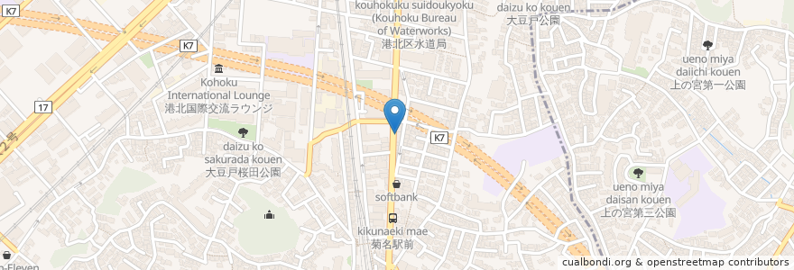 Mapa de ubicacion de Global Kids en ژاپن, 神奈川県, 横浜市, 港北区.