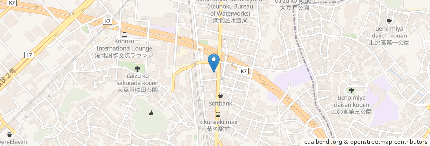 Mapa de ubicacion de さいとう en 日本, 神奈川縣, 横滨市, 港北区.
