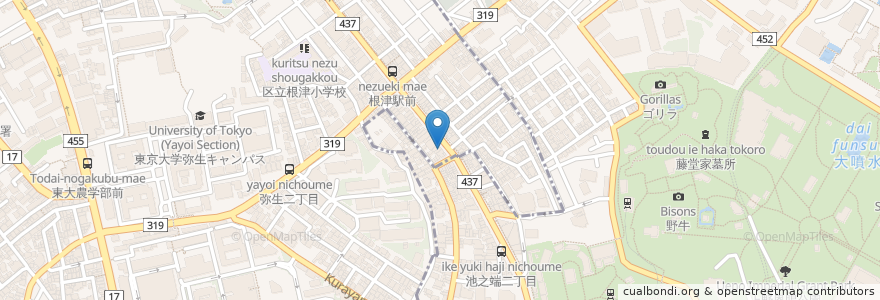 Mapa de ubicacion de 珈琲館 en Japão, Tóquio.