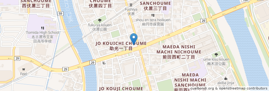 Mapa de ubicacion de マクドナルド en 日本, 愛知県, 名古屋市, 中川区.