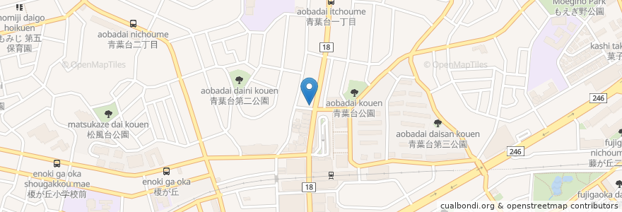 Mapa de ubicacion de 日本調剤 青葉台薬局 en اليابان, كاناغاوا, 横浜市, 青葉区.