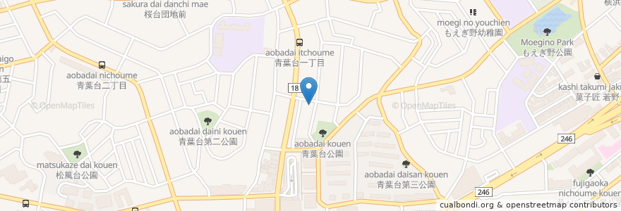 Mapa de ubicacion de タイムズ横浜青葉第3 en Japan, Kanagawa Prefecture, Yokohama, Aoba Ward.