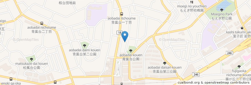Mapa de ubicacion de 岩谷産婦人科医院 en Jepun, 神奈川県, 横浜市, 青葉区.