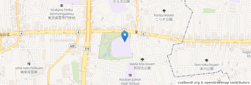 Mapa de ubicacion de 杉並第十小学校温水プール en Japan, Tokio, 杉並区.