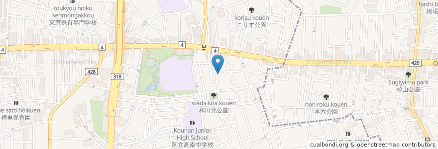 Mapa de ubicacion de 杉並教会 en Japan, 東京都, 杉並区.