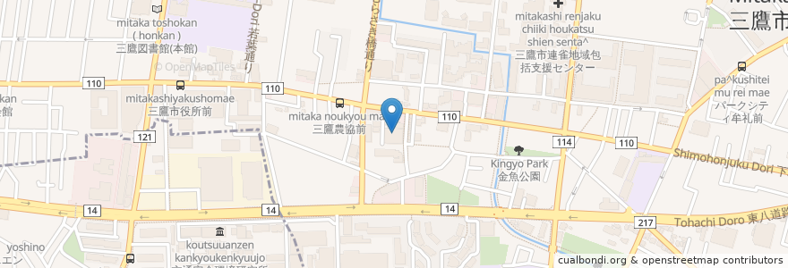 Mapa de ubicacion de 南三鷹教会 en Japan, 東京都, 三鷹市.