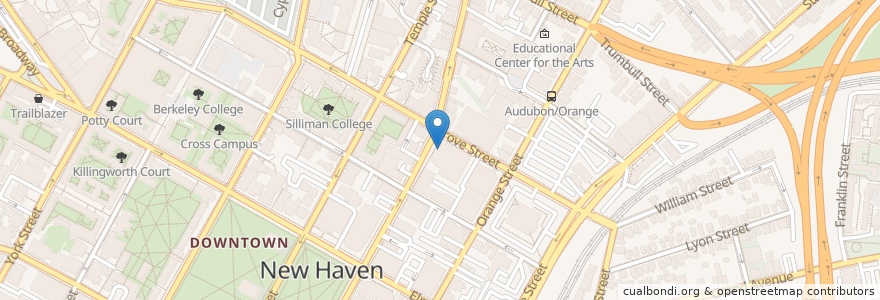 Mapa de ubicacion de People's United Bank en 美利坚合众国/美利堅合眾國, 康涅狄格州 / 康乃狄克州, New Haven County, New Haven.