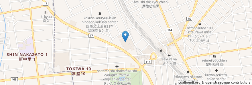 Mapa de ubicacion de 埼玉メディカルセンター en 日本, 埼玉県, さいたま市, 浦和区.